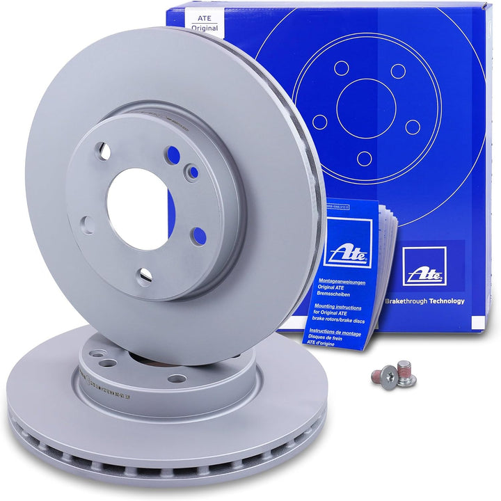 ATE Bremsenset Vorderachse inkl. Bremsscheiben vorne Ø 280 mm belüftet und Bremsbeläge vorne + Versc