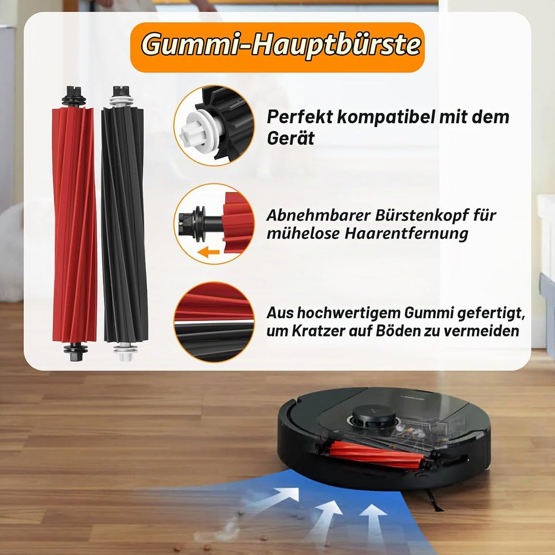 DrRobor Ersatzteile Zubehörset für Roborock Q8 Max+/Q5 Pro+/Q5 Max+/Q5 DuoRoller+ Staubsauger,2 Haup