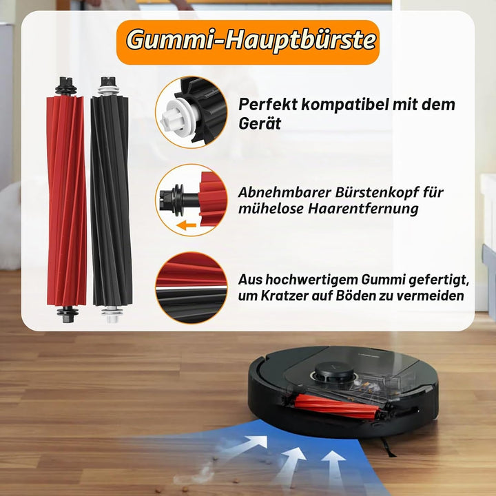 DrRobor Ersatzteile Zubehörset für Roborock Q8 Max+/Q5 Pro+/Q5 Max+/Q5 DuoRoller+ Staubsauger,2 Haup
