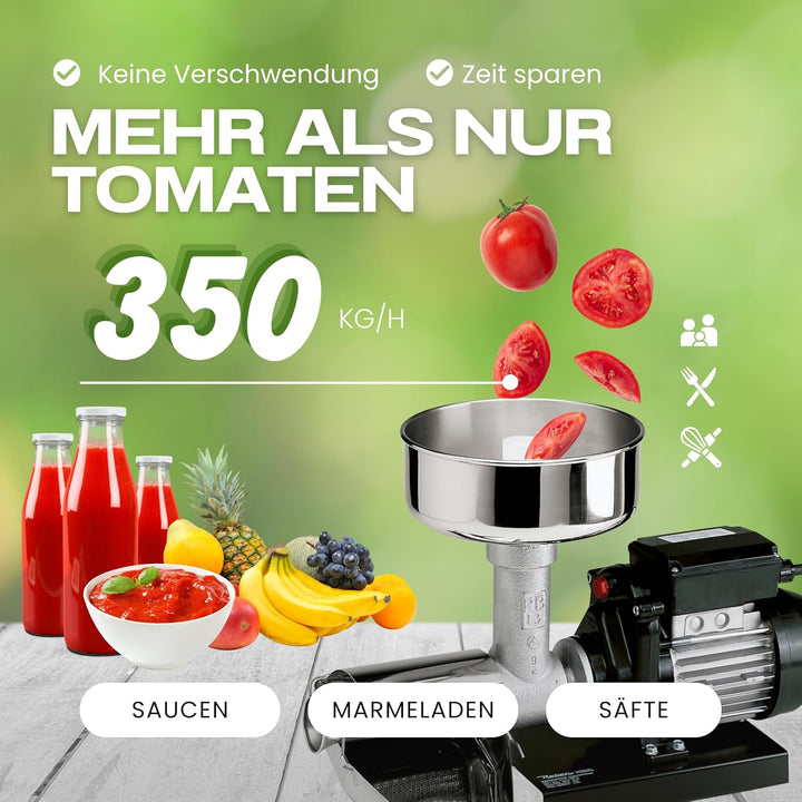 Reber Elektrische Tomatenpresse Nr. 5 600 W für Passata und Konserven | Für Marmeladen und Fruchtsäf