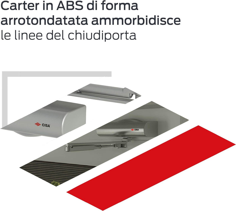 Cisa Spa – Türschliesser Smart Plus, Art.-Nr. 1C141603, Lieferumfang: Anschlagschablone, Gestänge, F