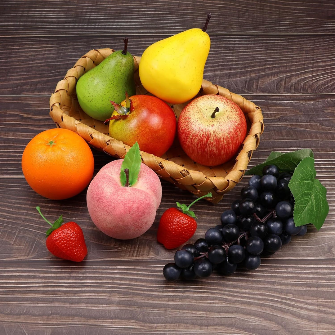 Lorigun 9 PCS Künstliche Früchte, Falsche Früchte für Dekoration Lebensecht, Assorted Faux Fruits De