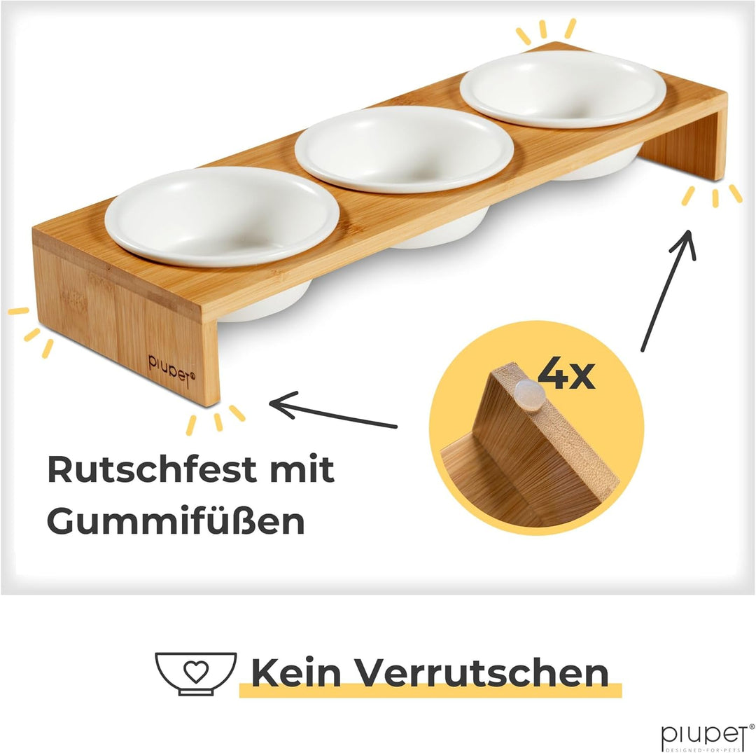 PiuPet® Katzennapf 3er Set I 250ml I Spülmaschinenfest I Erhöhte Futternäpfe für Katzen &amp; kleine Hun