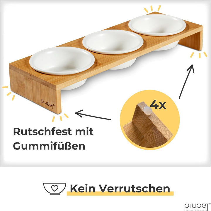 PiuPet® Katzennapf 3er Set I 250ml I Spülmaschinenfest I Erhöhte Futternäpfe für Katzen &amp; kleine Hun