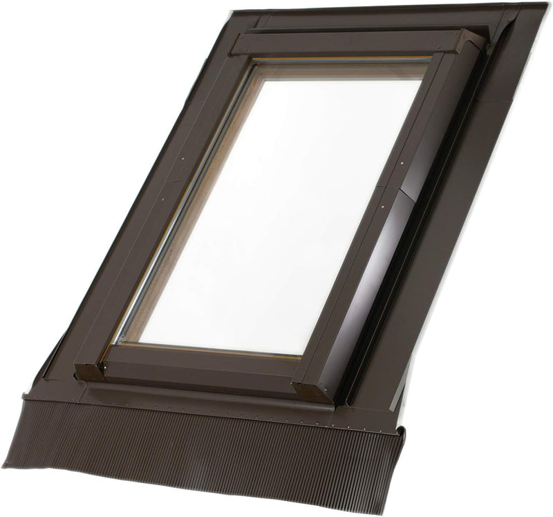 AFG Kunststoff-Dachfenster „SKYLIGHT“ Braun mit Eindeckrahmen mit Rolloaktion (Eindeckrahmen flach,
