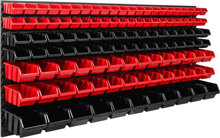 SimpleThing Lagersystem Werkstattregal | 172 x 78 cm | 117 stck. Box | Wandregal mit Stapelboxen - W