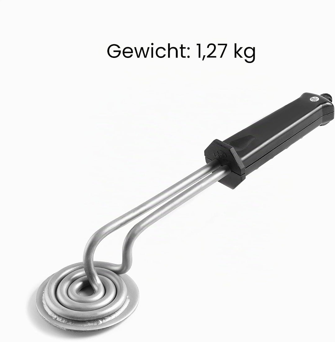 Lacor Elektro-Brenner RUND 12 cm. 1000 W, INOX & Weiss, 39 X 12 X 7 cm