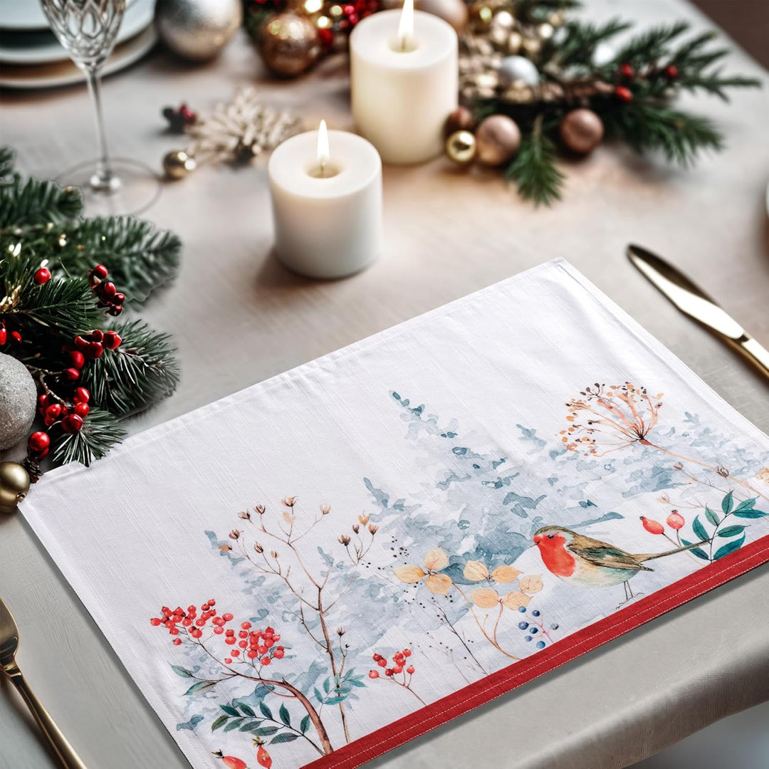 Maison d' Hermine Tischsets, 100% Baumwolle Set mit 4, 33cm x 48cm Tischset für Abendessen, dekorati