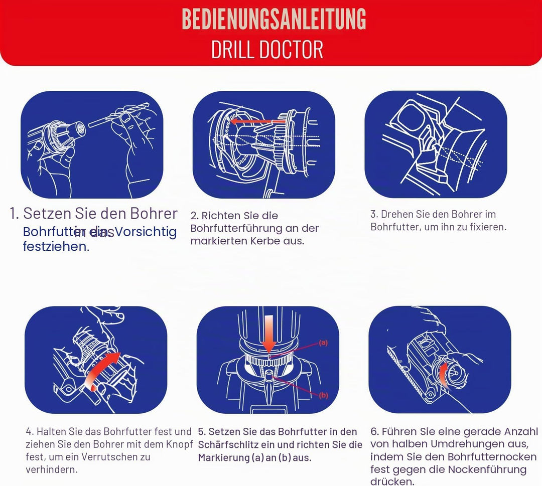Tivoly Drill Doctor 400 Bohrerschärfgerät, für Bohrer mit 2,5 bis 13 mm, Schärfung bis zu einem Spit