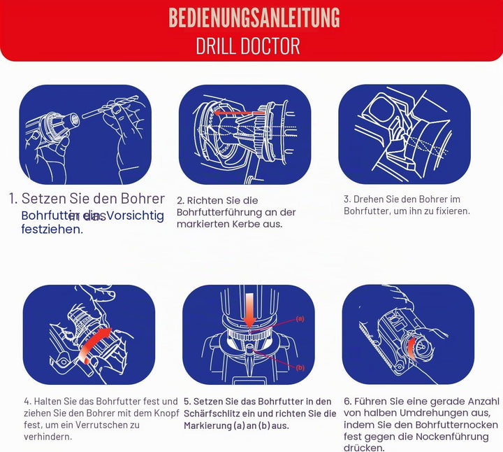 Tivoly Drill Doctor 400 Bohrerschärfgerät, für Bohrer mit 2,5 bis 13 mm, Schärfung bis zu einem Spit