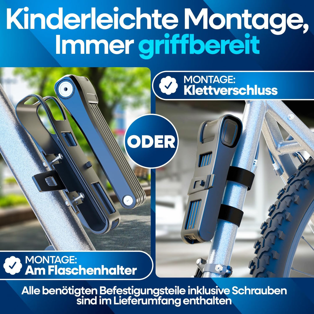 NEXTCOVER® NEU Faltschloss Fahrrad FoldPro - Das Original - mit SteelSecure-Technologie 2.0 I Robust