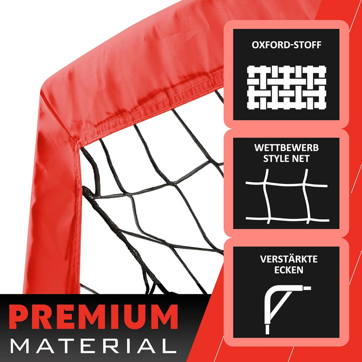 274 x 152 cm Kinder Fussballtor mit Tragesack, tragbare Fussballnetze für Hinterhoftraining, Indoor/