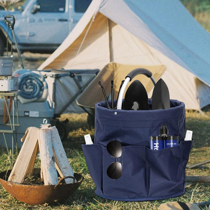 Garten-Organizer, wasserdichte Taschen für Gartengeräte, Runder Aufbewahrungskorb zum Aufbewahren vo