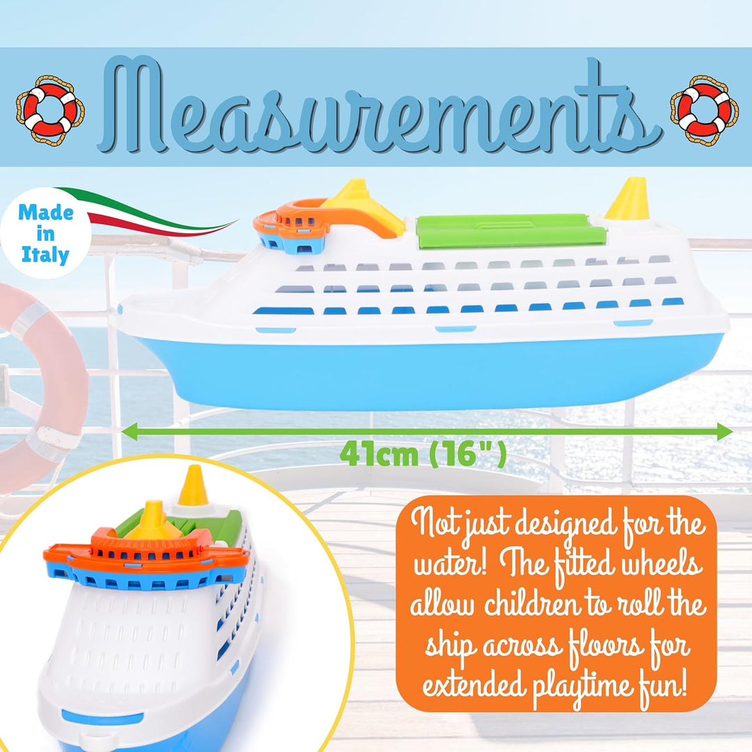 Toyland® 41cm (16 Zoll) Buntes Kreuzfahrtschiff mit Beweglichen Türen – Schwimmendes Wasserspielzeug