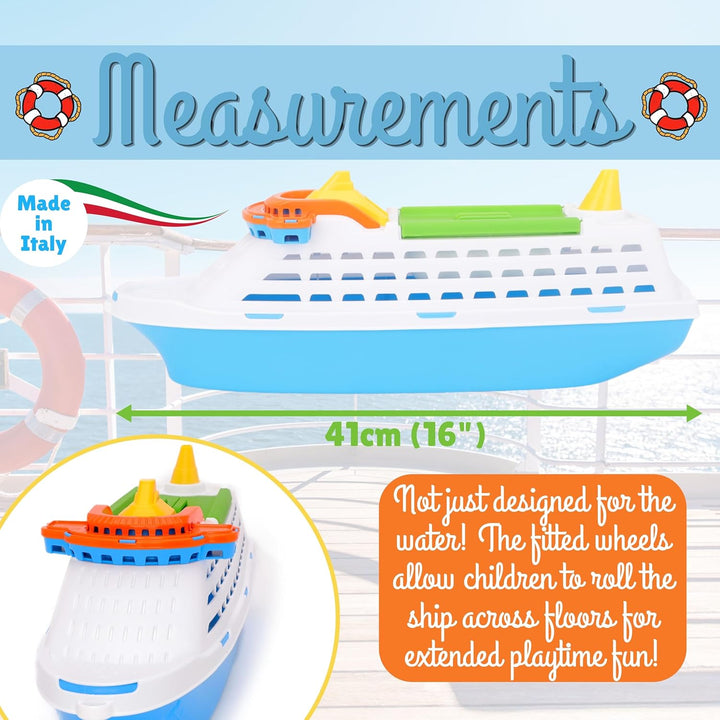 Toyland® 41cm (16 Zoll) Buntes Kreuzfahrtschiff mit Beweglichen Türen – Schwimmendes Wasserspielzeug