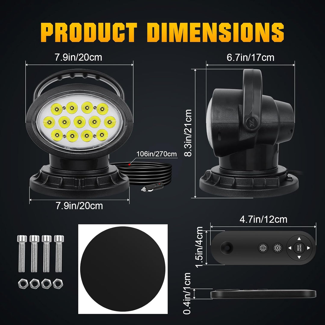 RIGIDON 38W 3800LM Led strahler aussen mit fernbedienung, Led arbeitsscheinwerfer mit magnetfuss, Fl