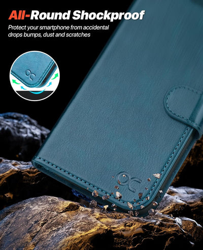 OCASE iPhone 15 Hülle(2in1) Leder Stossfestes Case [Abnehmbare magnetische Hülle] [Kabelloses Laden]