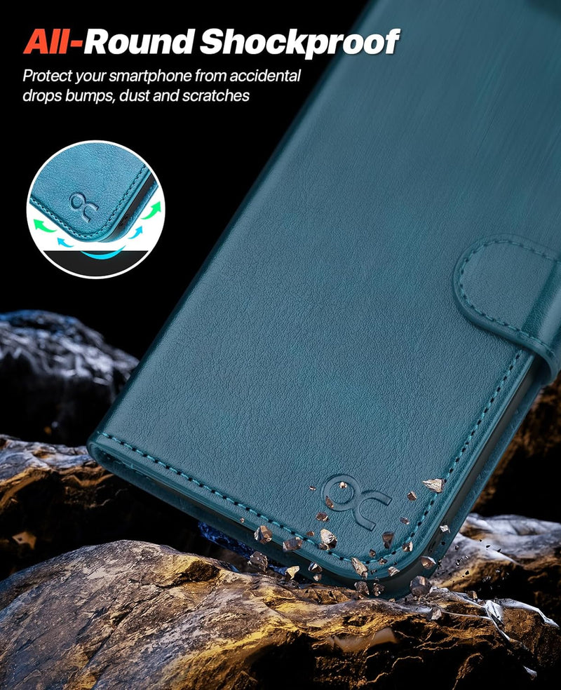 OCASE iPhone 15 Hülle(2in1) Leder Stossfestes Case [Abnehmbare magnetische Hülle] [Kabelloses Laden]