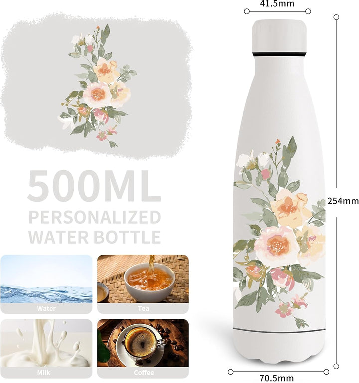 Grsta Trinkflasche Kinder 500ml, Trinkflasche Edelstahl BPA- Freie, Wasserflasche Auslaufsicher, Was