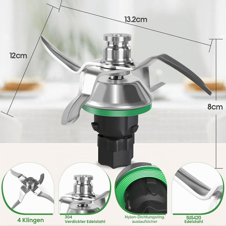 Messer für Vorwerk Thermomix TM5/TM6 - Mixmesser aus Edelstahl mit Dichtring, Zubehör &amp; Ersatzteile