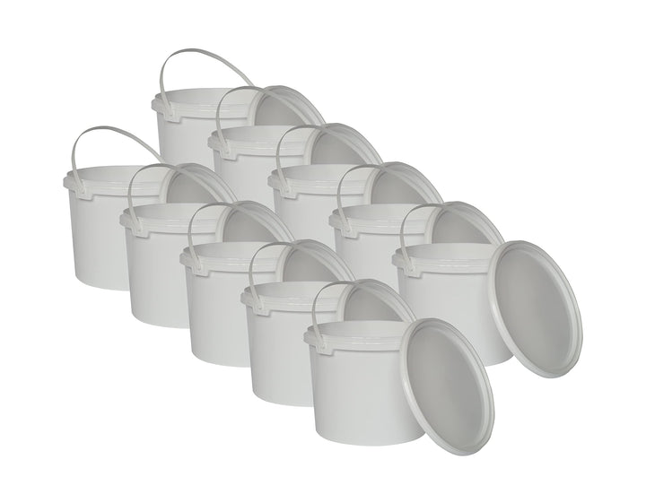 Nipter Kunststoffeimer lebensmittelecht mit Deckel, weiss, Eimer mit Deckel 5L x 20 Stück 5 Liter -