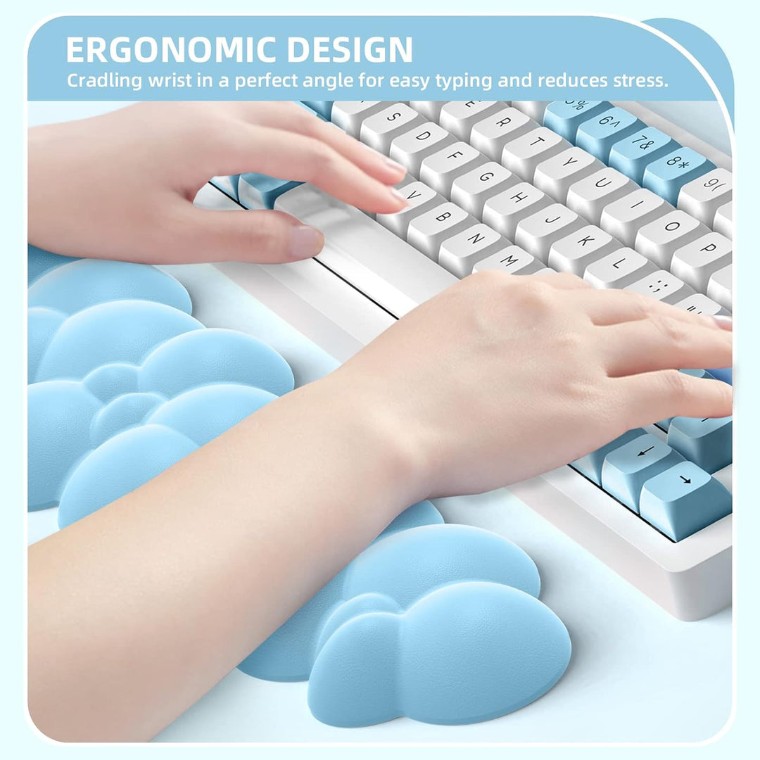 ZIYOU LANG Blaue Tastatur-Handballenauflage Wolke Weiche Tastatur-Handgelenkauflage mit rutschfester