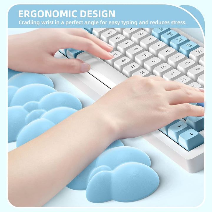 ZIYOU LANG Blaue Tastatur-Handballenauflage Wolke Weiche Tastatur-Handgelenkauflage mit rutschfester