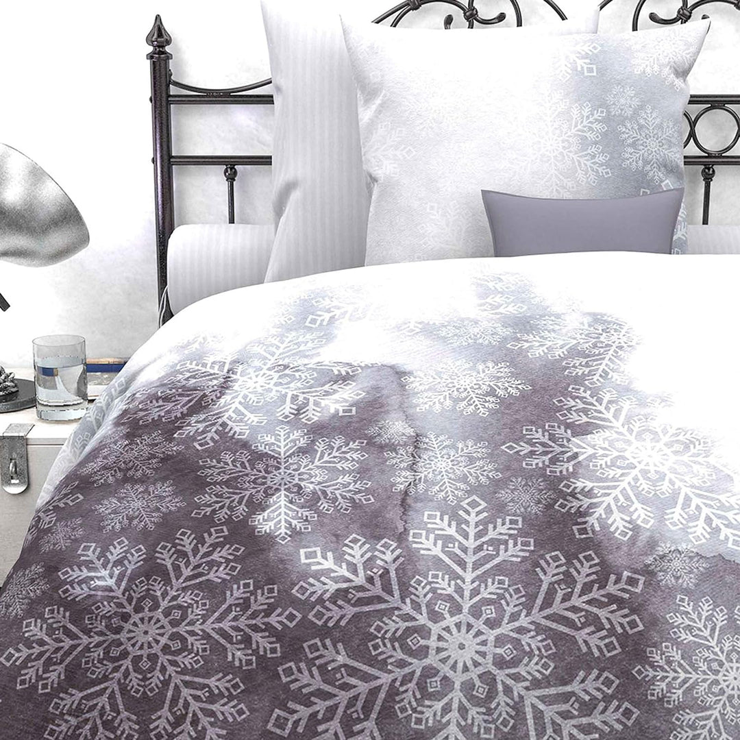 Heckett Lane Mako-Satin Wendebettwäsche Bjorn 135x200 (80x80) Blau 135x200 cm + 80x80 cm, 135x200 cm
