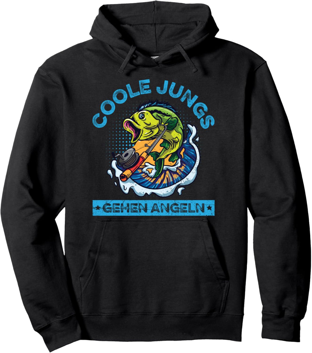Coole Jungs Gehen Angeln Fischen Angler Fischer Spruch Pullover Hoodie