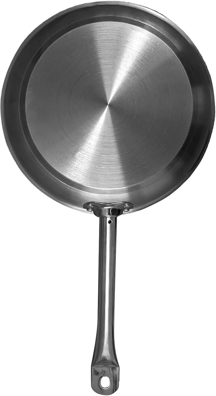 Comas Pfanne aus Edelstahl, 3 Schichten, mit Griff, für Induktion, Gas, Elektro, Ceran, Backofen, ko