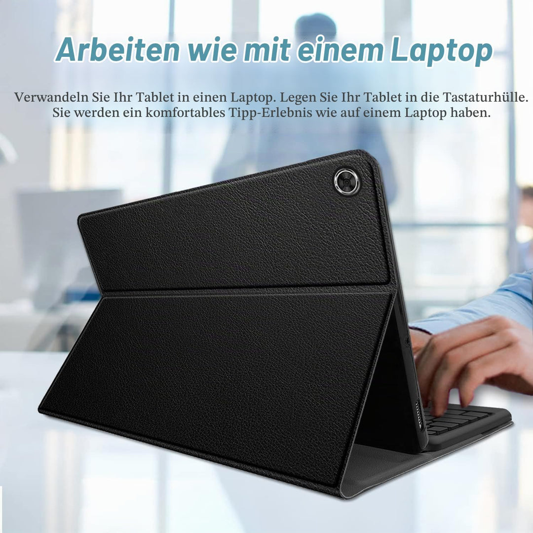 Tastatur Hülle mit Schutzfolie für Samsung Galaxy Tab A11/A9 8.7 Zoll (2025/2023) Tablet, 7-Farben B