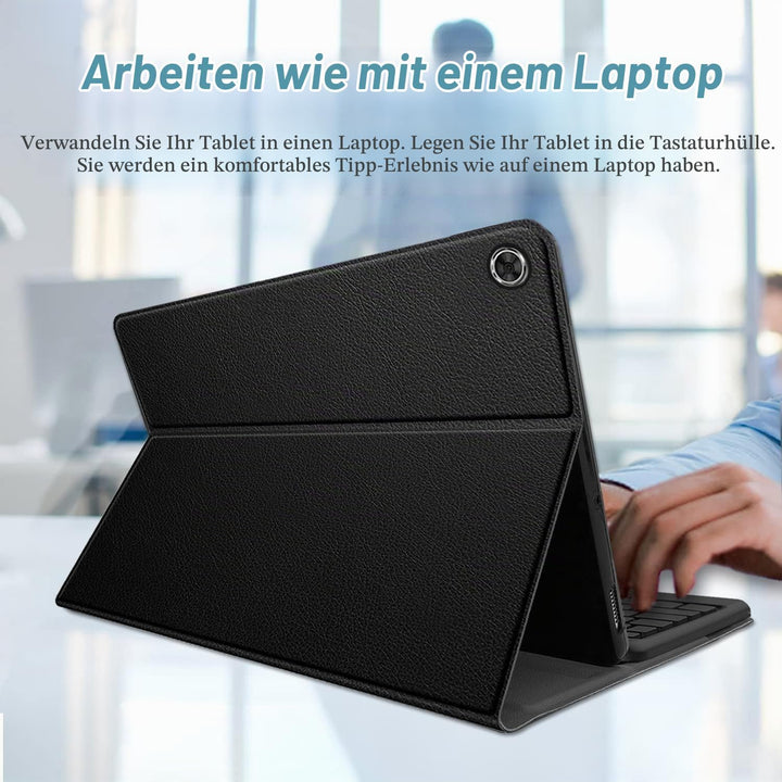 Tastatur Hülle mit Schutzfolie für Samsung Galaxy Tab A11/A9 8.7 Zoll (2025/2023) Tablet, 7-Farben B