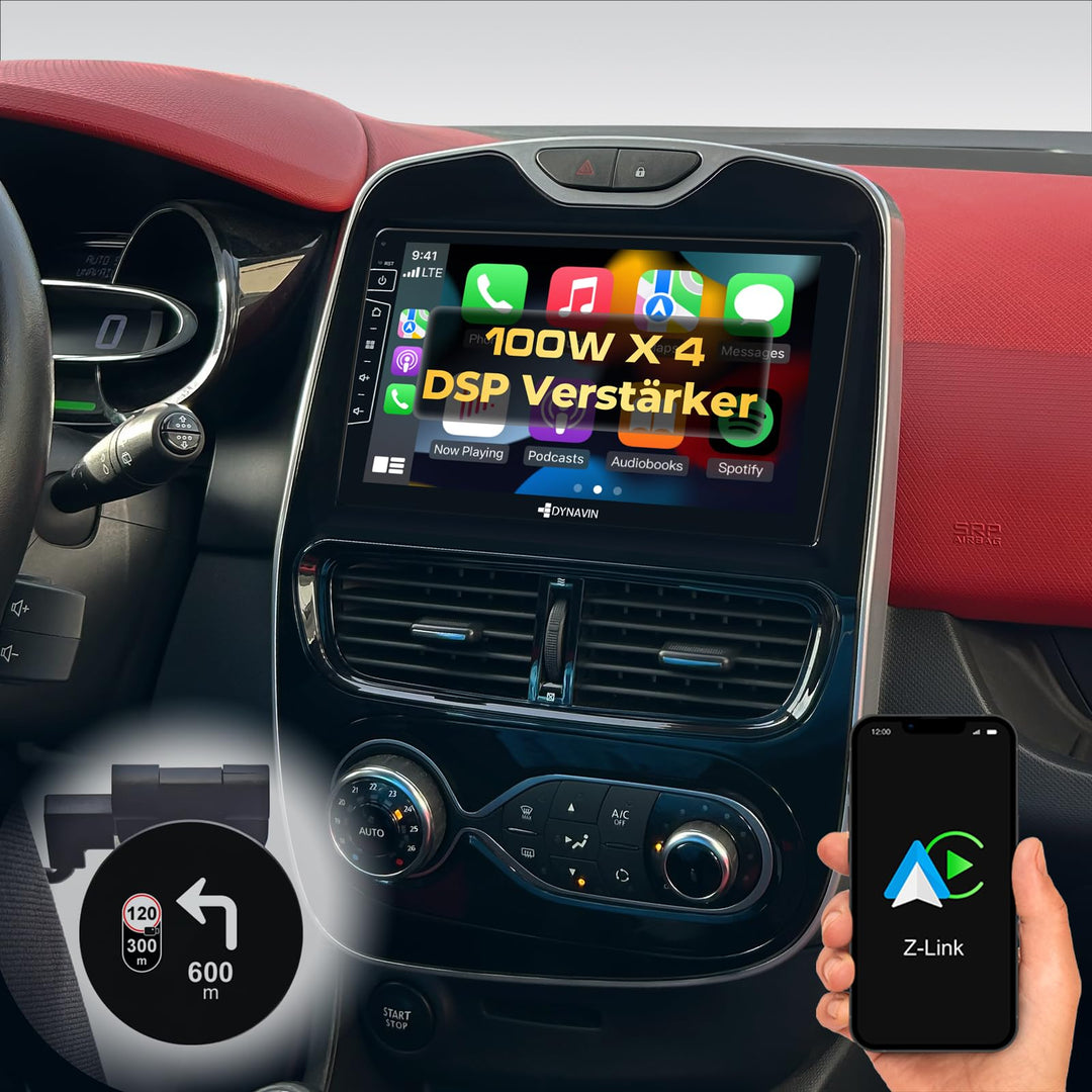 DYNAVIN Android Autoradio Navi für Renault Clio VI 2014-2020, 9 Zoll Radio mit Wireless Carplay und