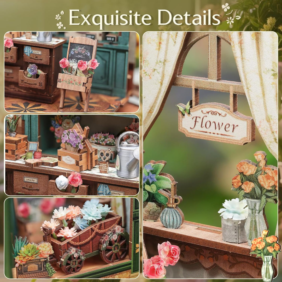CUTEBEE Book Nook Kit – DIY Puppenhaus Miniatur Haus Buchstütze | Handmade Deko für Bücherregal | Kr