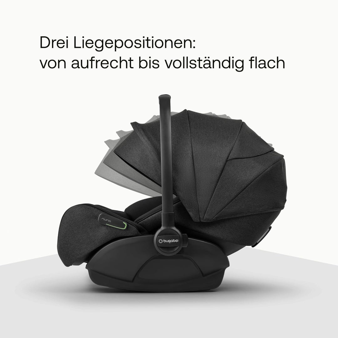Bugaboo Otter by Nuna – i-Size Babyschale ab Geburt mit flacher Liegeposition, UPF 50+ Sonnenverdeck