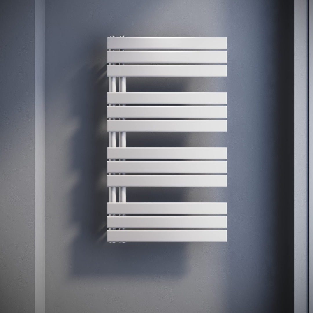 SONNI Handtuchheizkörper Flach Handtuchtrockner 1038 x 600 mm Weiss Handtuchwärmer Seitenanschluss P