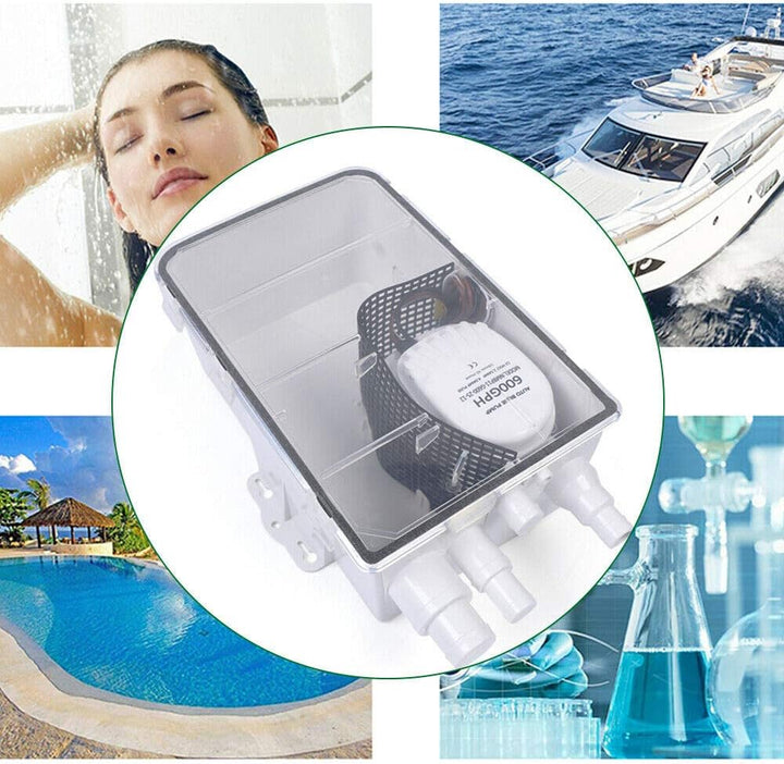 Duschpumpe, Duscha Haushaltspumpe 2,5m, Kompakte Boot Duschwanne Pumpe mit eingebautem automatischen