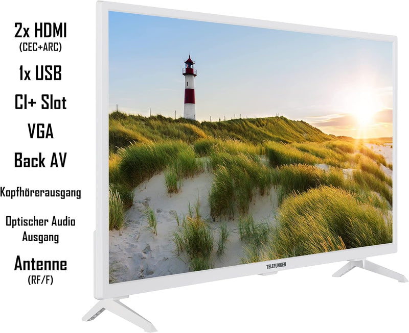 TELEFUNKEN XH32SN550S-W 32 Zoll Fernseher/Smart TV (HD Ready, HDR, Triple-Tuner) - Inkl. 6 Monate HD