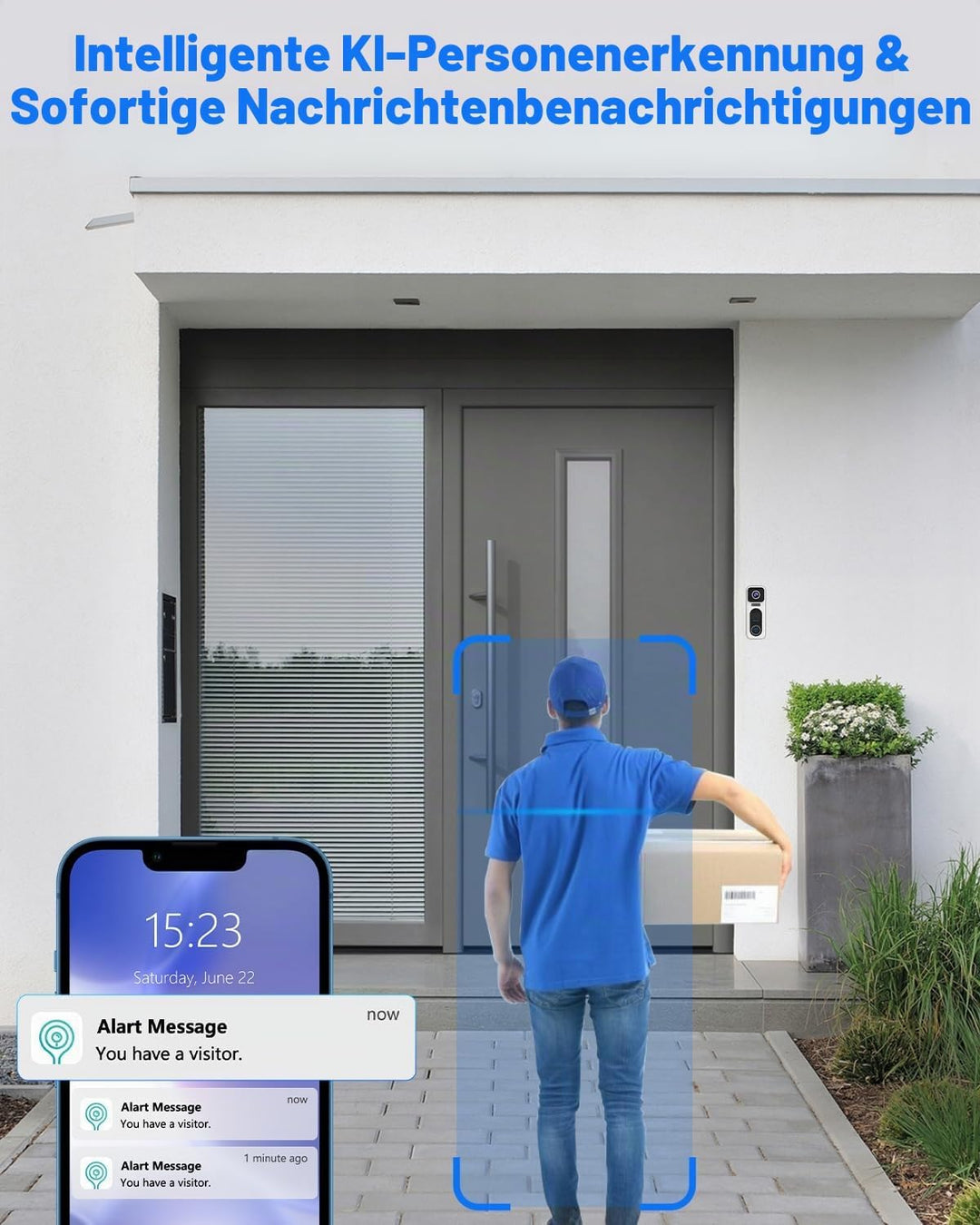 UCOCARE 4MP Türklingel mit Kamera mit 32GB Speicherkarte-Kein Abonnement Erforderlich, Klingel mit K