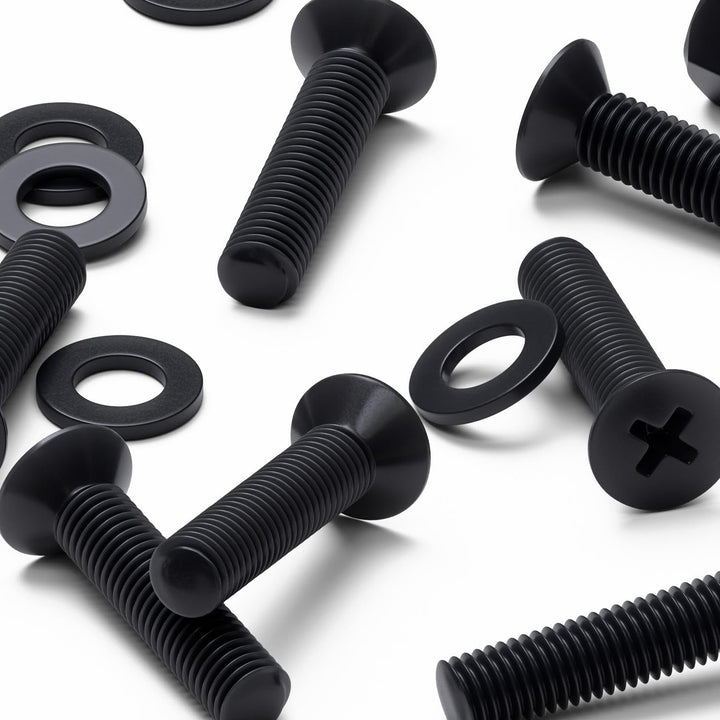 50 x Schwarze Nylon Senkschrauben, Maschinenschrauben, M5 x 20mm, Kunststoffschrauben, Muttern & Unt