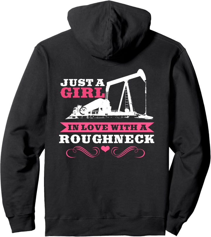 Oilfield Workers Gifts Oil Rig Oilfield Wife Design On Back Pullover Hoodie