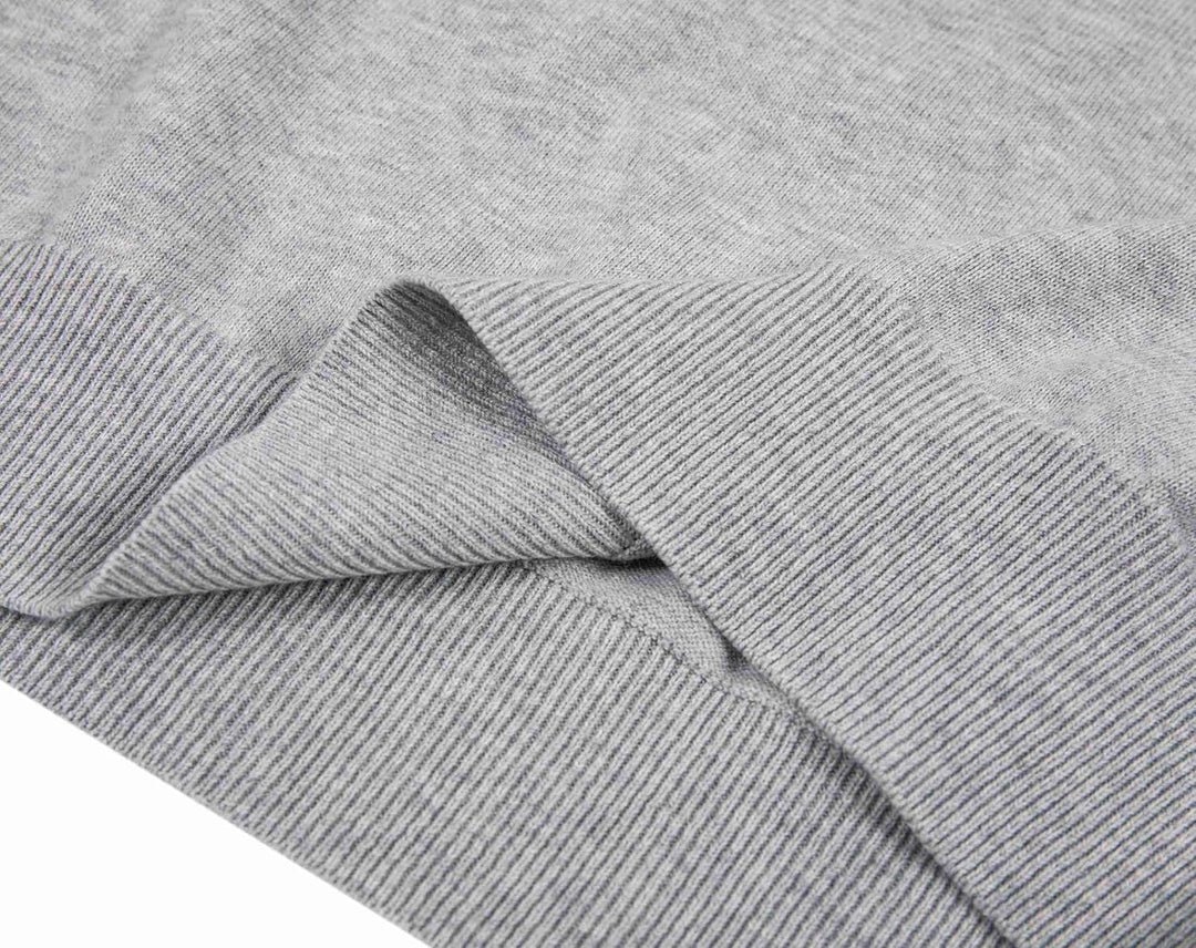 Krumba Herren Baumwolle Übergross V-Ausschnitt Klassik Pullover 3XL Grau, 3XL Grau