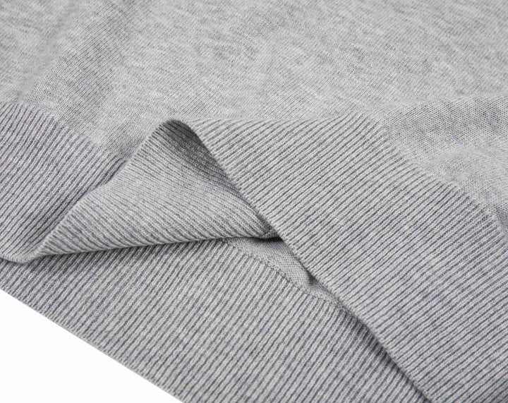 Krumba Herren Baumwolle Übergross V-Ausschnitt Klassik Pullover 3XL Grau, 3XL Grau