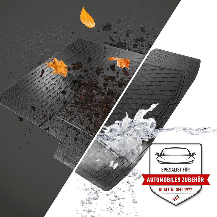 WALSER Kofferraummatte Safeguard, Grösse L 130 x 120 cm, universal zuschneidbare Gummimatte, univers