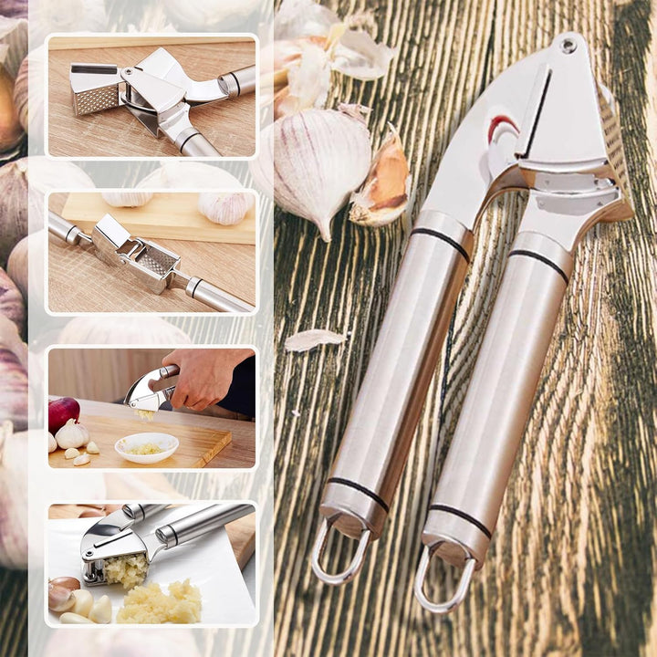 Knoblauchpresse,Einfaches Ausdrücken von Knoblauch und Ingwer(KeinSchalen Nötig),Leicht zu Reinigend