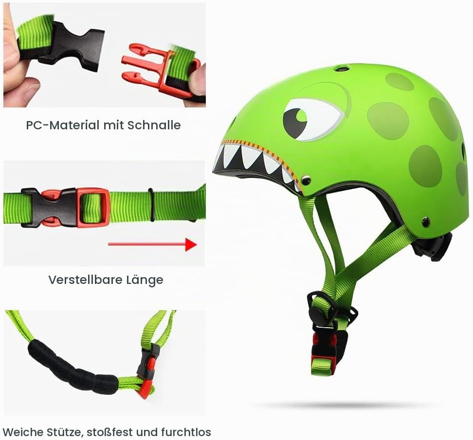 Kinderhelm für 2 3 4 5 Jahre Jungen Mädchen, Grösse: 50-54 cm, Verstellbar Kind Fahrradhelm Jugend S