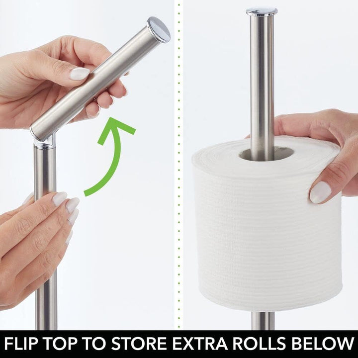 mDesign Toilettenpapierhalter frei stehend – moderner Papierrollenhalter für Badezimmer & Gäste-WC –