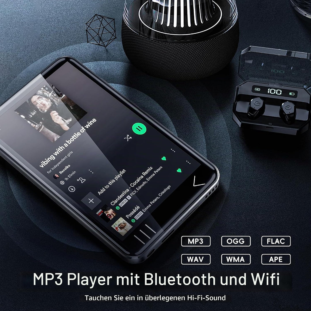 HIFI WALKER G7 MP3 Player mit Bluetooth &amp; WLAN, Android 13, 144GB Speicher, 3GB RAM, 4 Zoll Touchscr