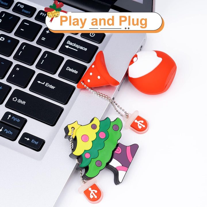 LEIZHAN USB-Stick 5 Stück 16GB Speicherstick Der Weihnachtsmann Elch Niedlichen Weihnachtsserie Gesc