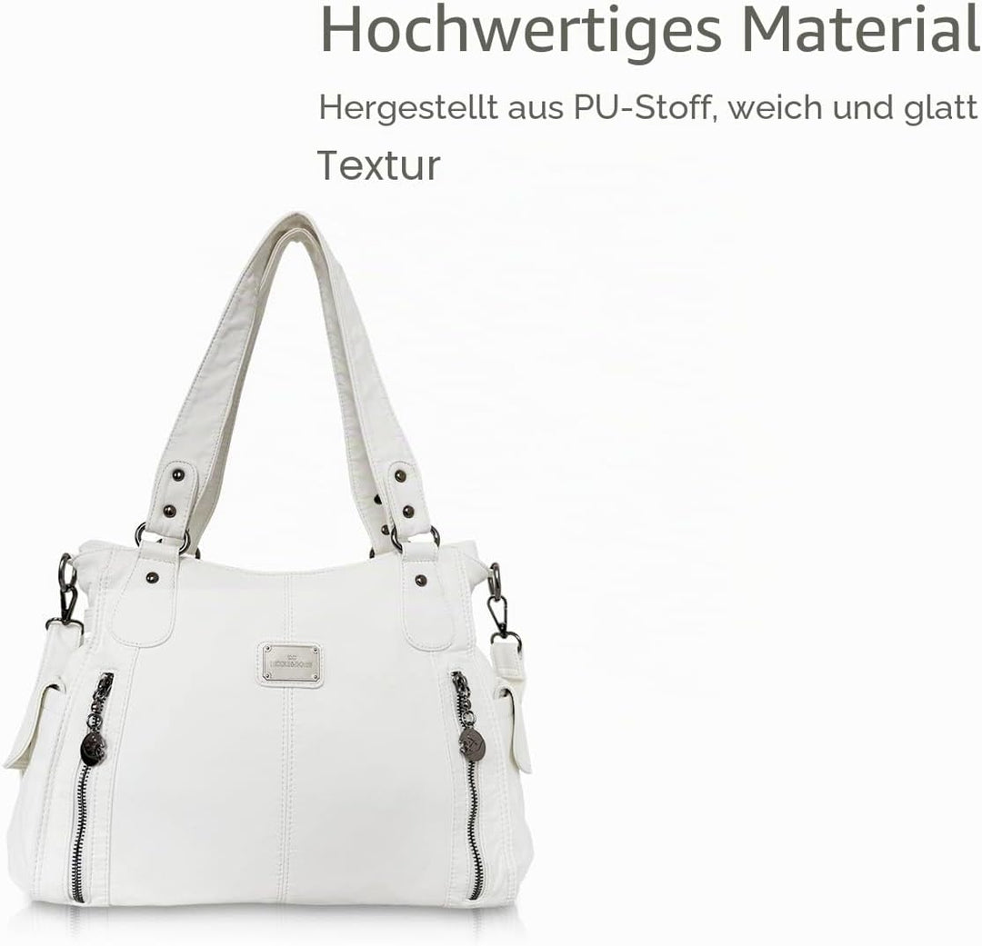 NICOLE & DORIS Women Hobo bags shoulder bags Washed Leather Totes Crossbody with Multiple Compartmen